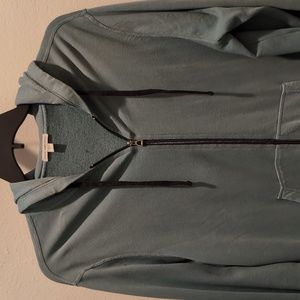 James Perse French Terry Zip Up Hoodie Size 3 (Large) Turquoise/light blue